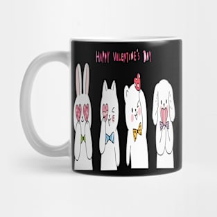 kawaai animal happy valentines day Mug